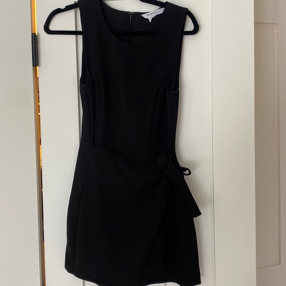Black Romper with Tie Skirt in the Front - Picture 2 of 4